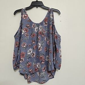 GYPSIES & MOONDUST size Large Flowy Floral Cold Shoulder Southwestern Blouse